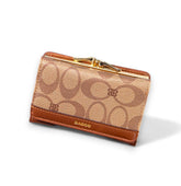 Small Leather Wallet with - Coffee