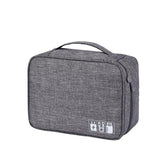 Electronic Accessories Organizer Storage Fabric Bag - Grey