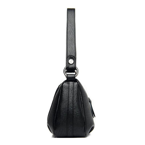Meduim Casual Leather Handbag - Camel Brown