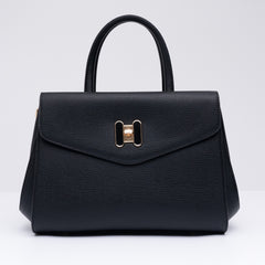 Set of Small Classic Leather Handbag with Wallet - Black
