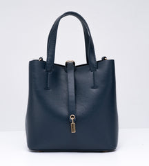 Large Leather Tote Bag - Blue