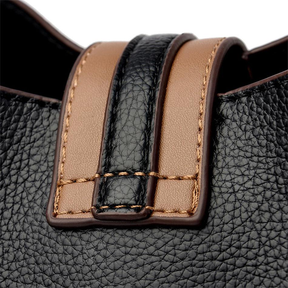 Classic Crossbody Leather Bag - Black