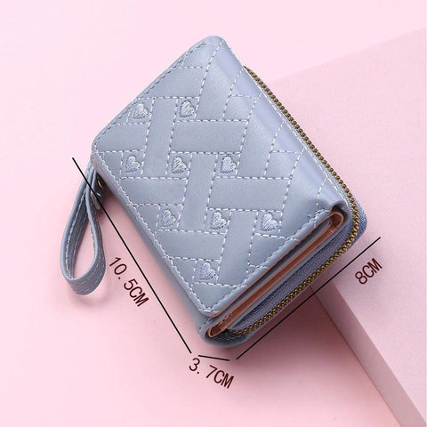 Elegant Women's Foldable Wallet - Light Blue