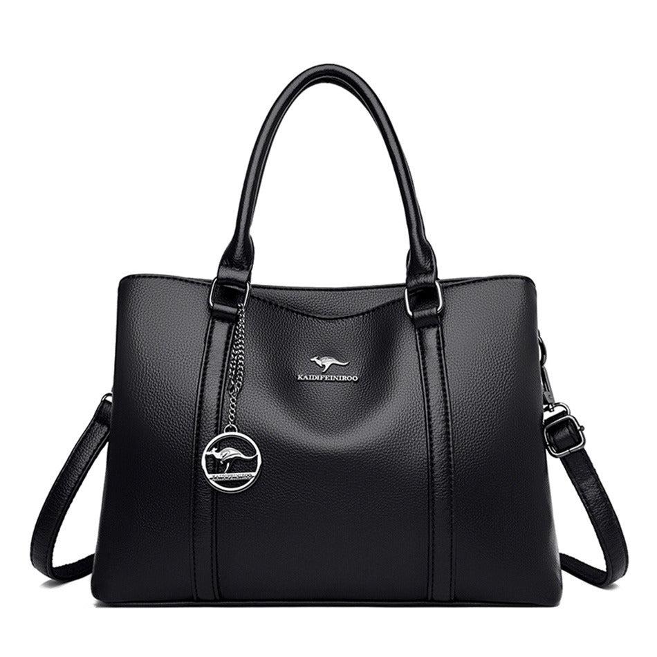Fashionable women's handbag of Flexible leather
