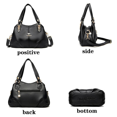 Fashionable women's handbag of flexible leather