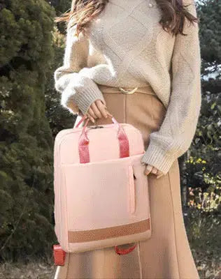 Laptop Waterproof Fabric Backpack - pink