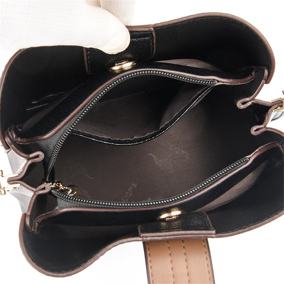 Large Casual Leather Shoulder Bag - Teal