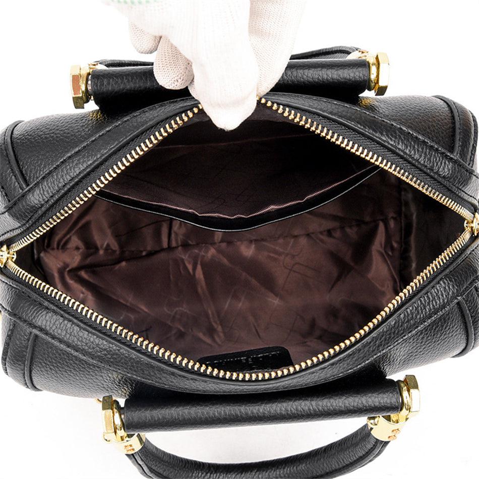Large Classical Leather Handbag -White