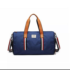 Large Fabric Travel Bag With Bottom Separate Storage - Peach
