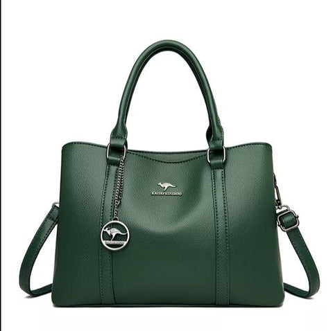 Large Leather Handbag - Green