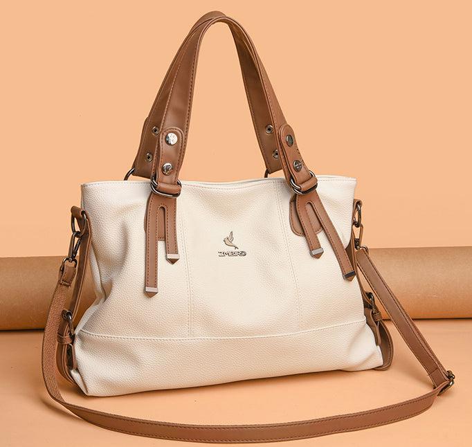 Large Leather Handbag - White
