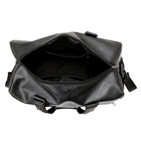 Large Soft Leather Travel Bag - Dark Brown