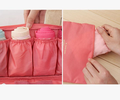 Large Waterproof Polyester Underwear Storage Bag - French Rose