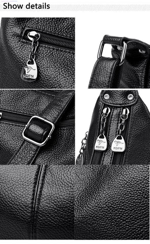 Medium Casual Crossbody Leather Bag - Gray