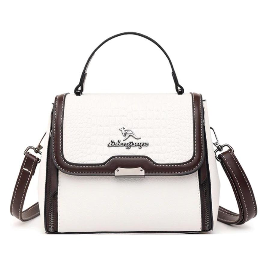 Medium Casual Leather Handbag - white