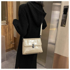 Medium Classical Crossbody Leather Bag - White
