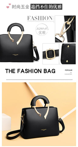 Medium Classical Leather Handbag - Black