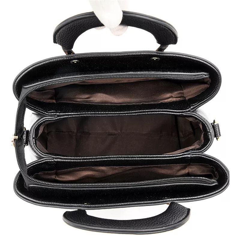 Medium Classical Leather Handbag - Burgundy