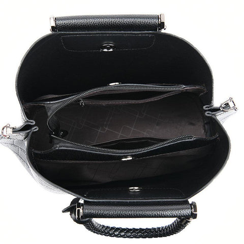 Medium Classical Leather Handbag - Gray