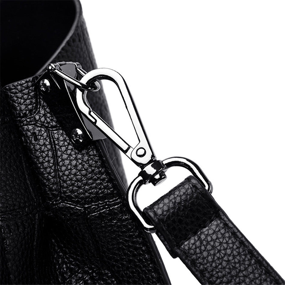 Medium Classical Leather Handbag - Gray