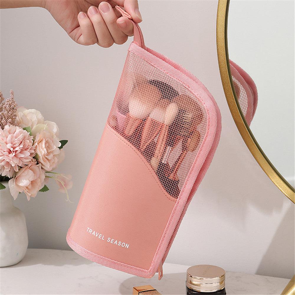 Medium Waterproof Cosmetic Brush Holder - Pink