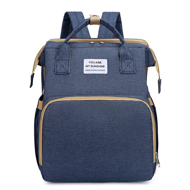 Mother And Baby Fabric Backpack - Dark Blue