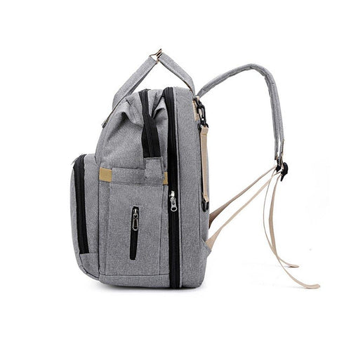 Mother And Baby Fabric Backpack - Gray