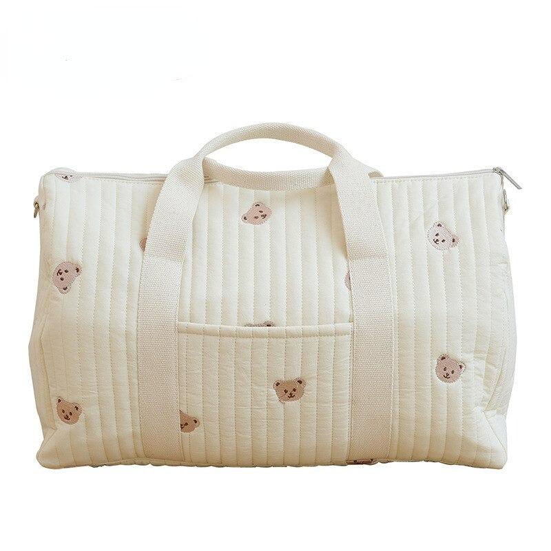 Mother Cotton Fabric Storage Handbag -off white