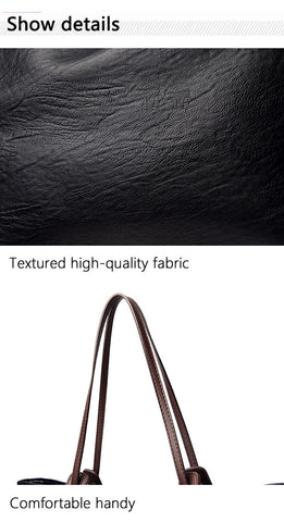Large Leather Tote Bag - Gray