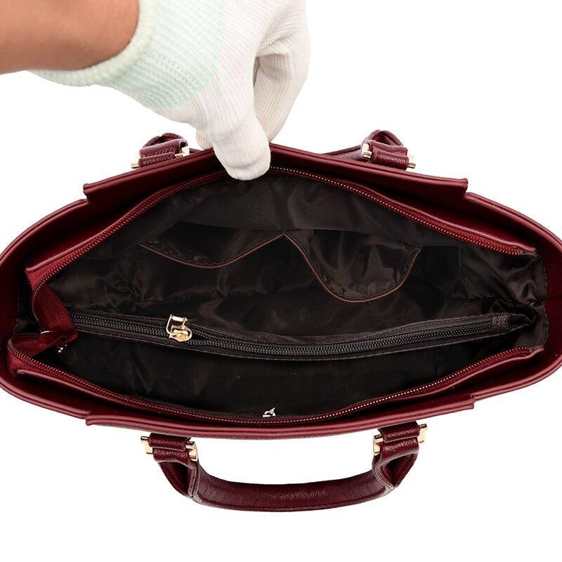 Practical women's hand bag of Flexible leather