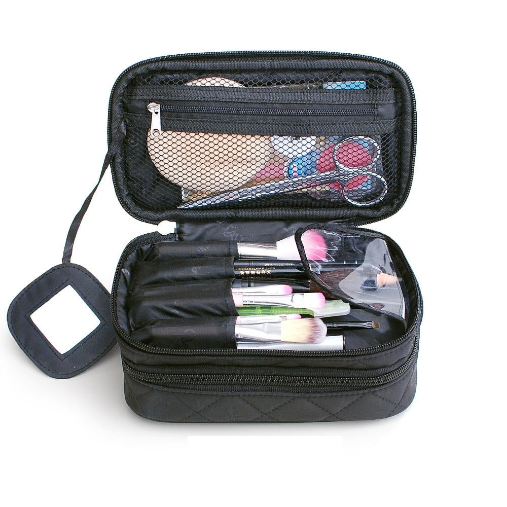 Quilted Black Travel makeup bag