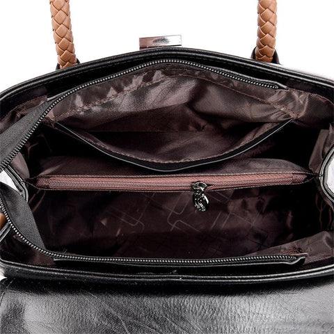 Medium Crossbody Leather Bag - Black