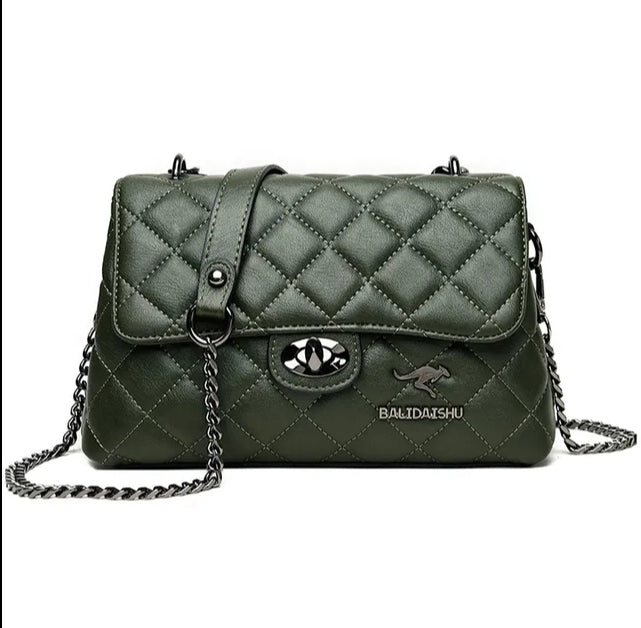Small Classical Crossbody Chain Bag - Olive Green