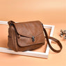 Small Classical Crossbody Leather Bag - Camel Brown