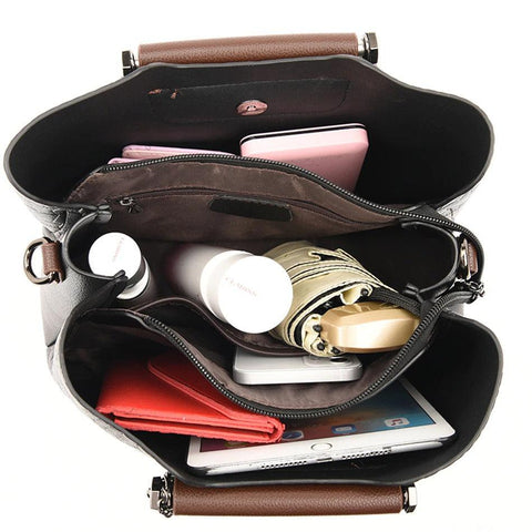 Small Classical Leather Handbag - Black