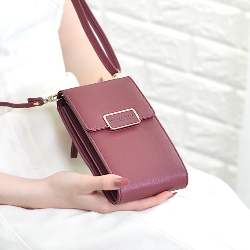 Small Purse With Strap - Burgundy