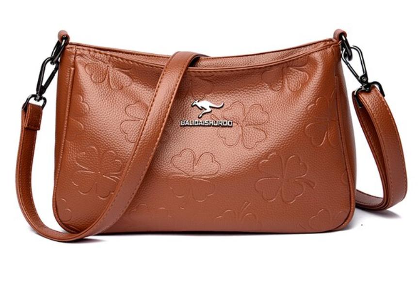 Small shoulder women bag with engraved patterns