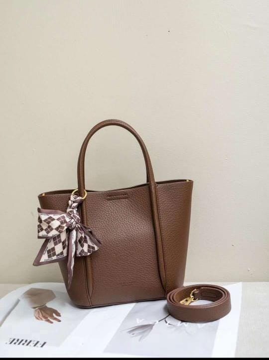Large Leather Tote Bag - Brown