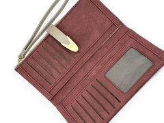 Small Leather Wallet - Wine Red