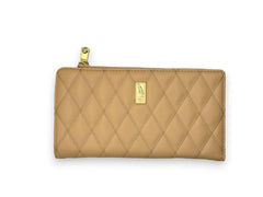 Small Leather Wallet - Beige