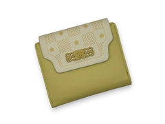 Small Leather Wallet with - Yellow