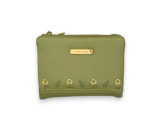 Small Leather Wallet with - Green