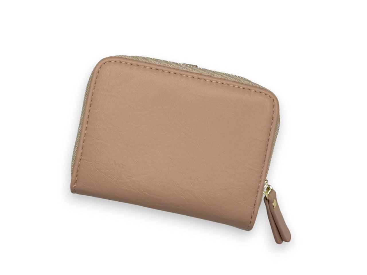 Small Leather Wallet with - Pink