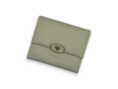 Small Leather Wallet - Gray