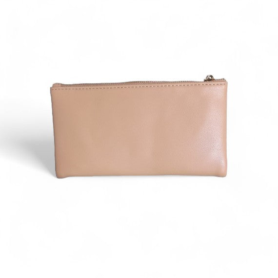 Small Leather Wallet - Beige