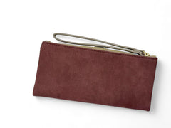 Small Leather Wallet - Wine Red