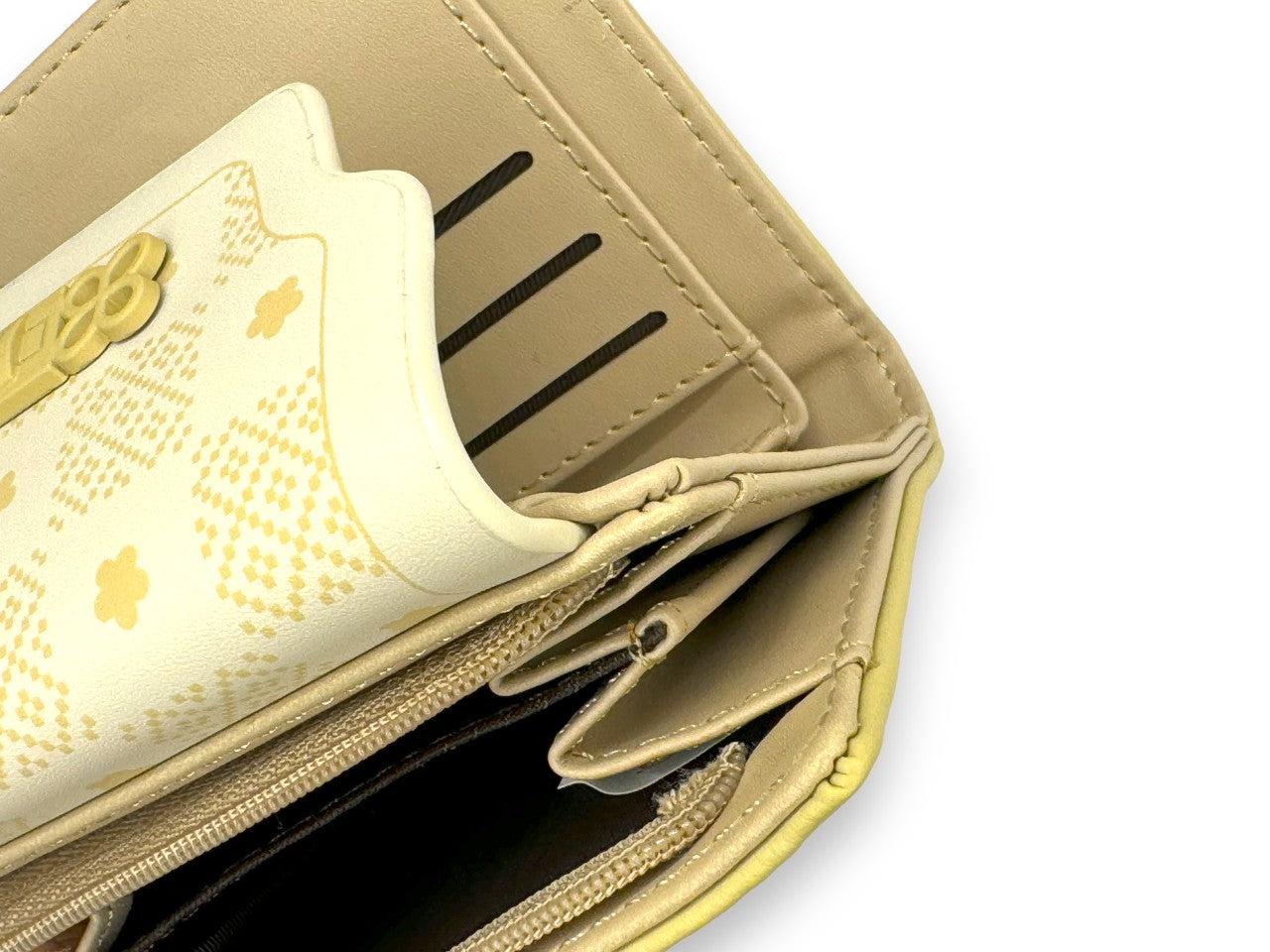 Small Leather Wallet with - Yellow