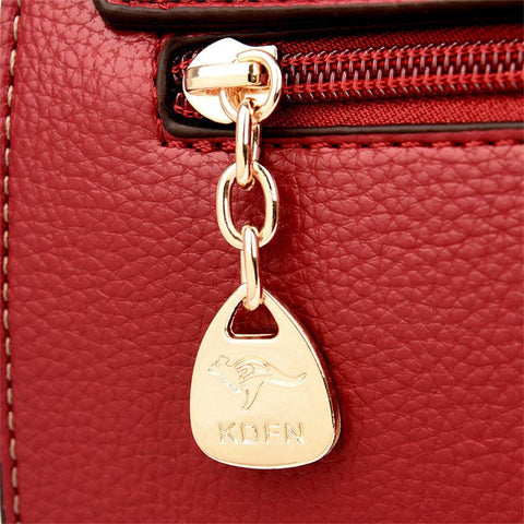 Large Classical Leather Handbag - Camel Brown