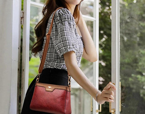 Crossbody bag for women, natural leather-Evorastyle.ae