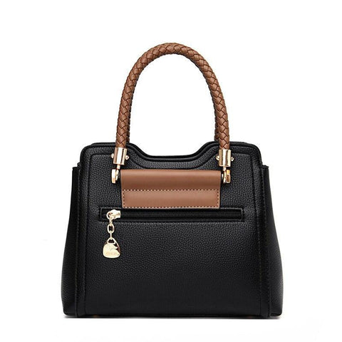 Large Classical Leather Handbag - Camel Brown